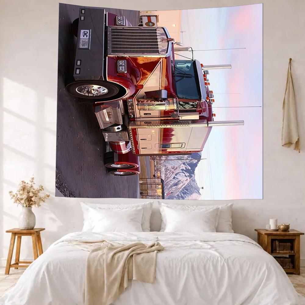 Kw Heavy Trucks Wall Decor Tapestry Art For Pet Memorial Birthdaywedding Party Backdrop Family Gift