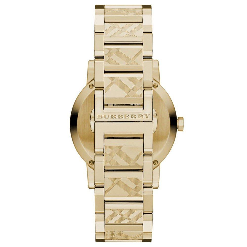 Burberry BU9038 The City Engraved Checked Gold Unisex Watch