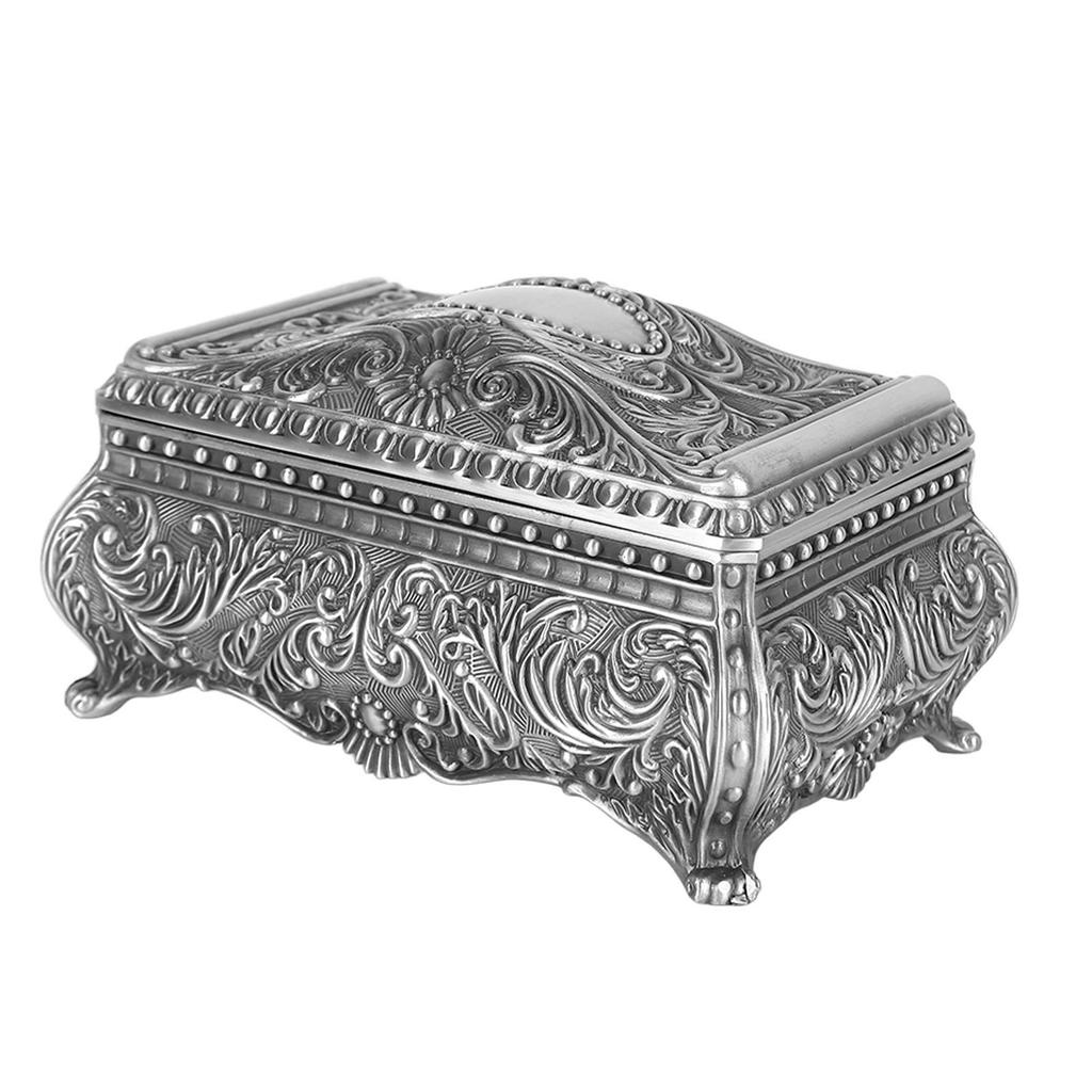 Metall Schmuckschatulle Rechteckige Aufbewahrungsbox für Schmuckstücke Vintage Schmuckschatulle für Frauen Mädchen Geburtstag Weihnachten