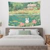 Japanese Cute Tapestry Cartoon Flower Aesthetics Wall Hanging Bedroom Living Room Children's Room Home Decoration