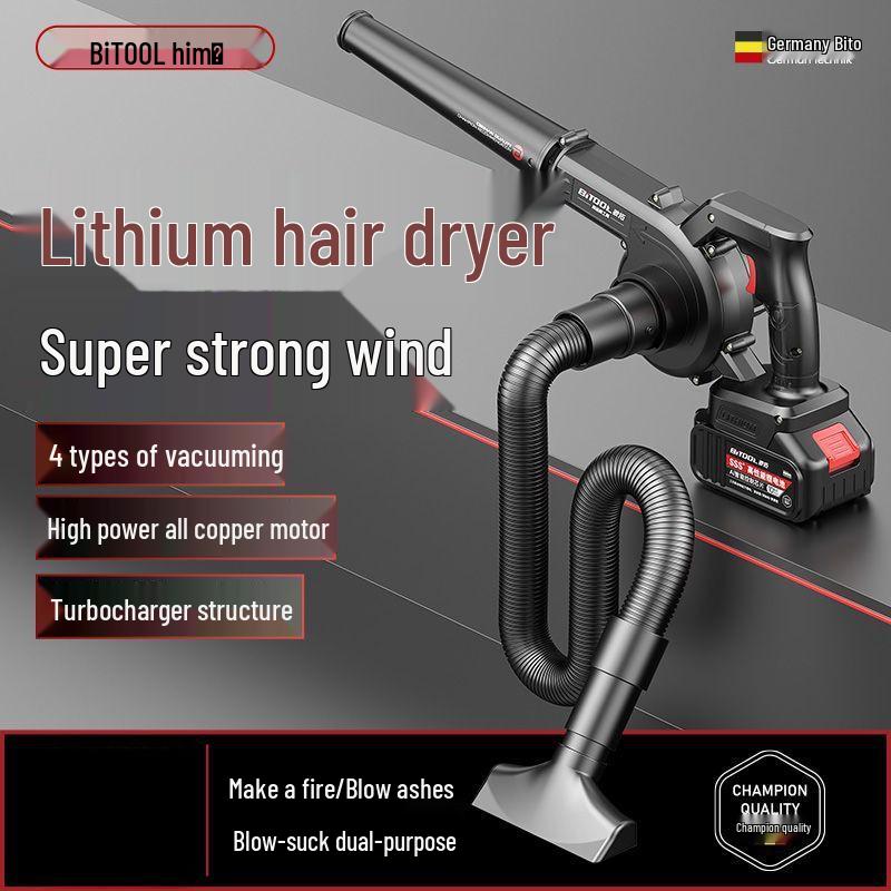 Cordless Electric Hair Dryer & Blower Vacuum with Lithium Battery