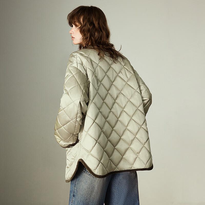 Chuyu Women's Retro Corduroy Quilted Padded Jacket