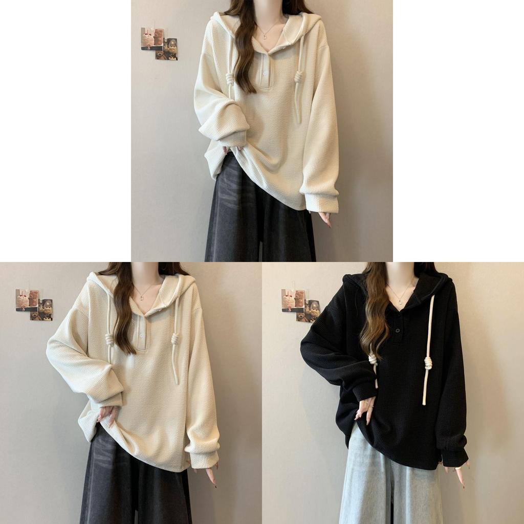 Style Oversized Hoodie With Polyester Fabric And Drawstring For Casual Office Wear