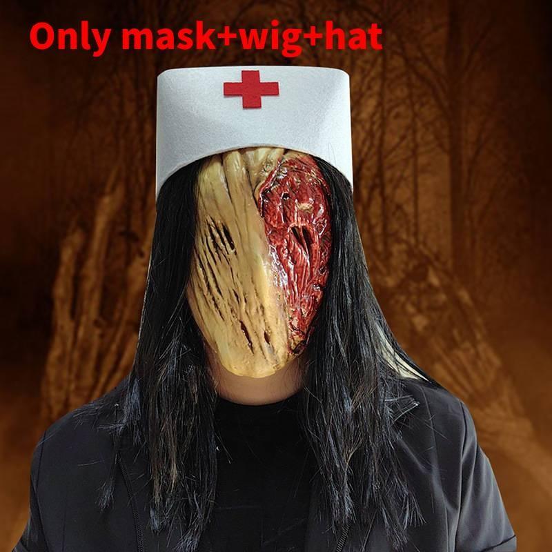 

Silent Hill Nurse Mask Latex Cosplay Costume Prop For Halloween Parties With Hair