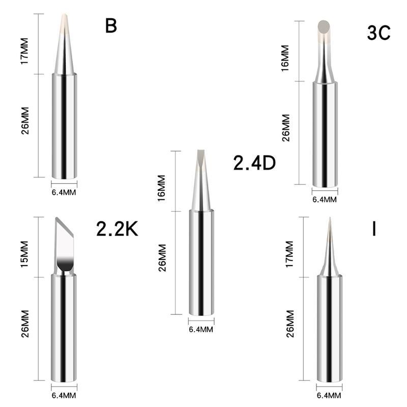 652F B+2.2K+2.4D+3C+I 5 Pcs Soldering Iron Tip Multifunctional Soldering Iron Tip