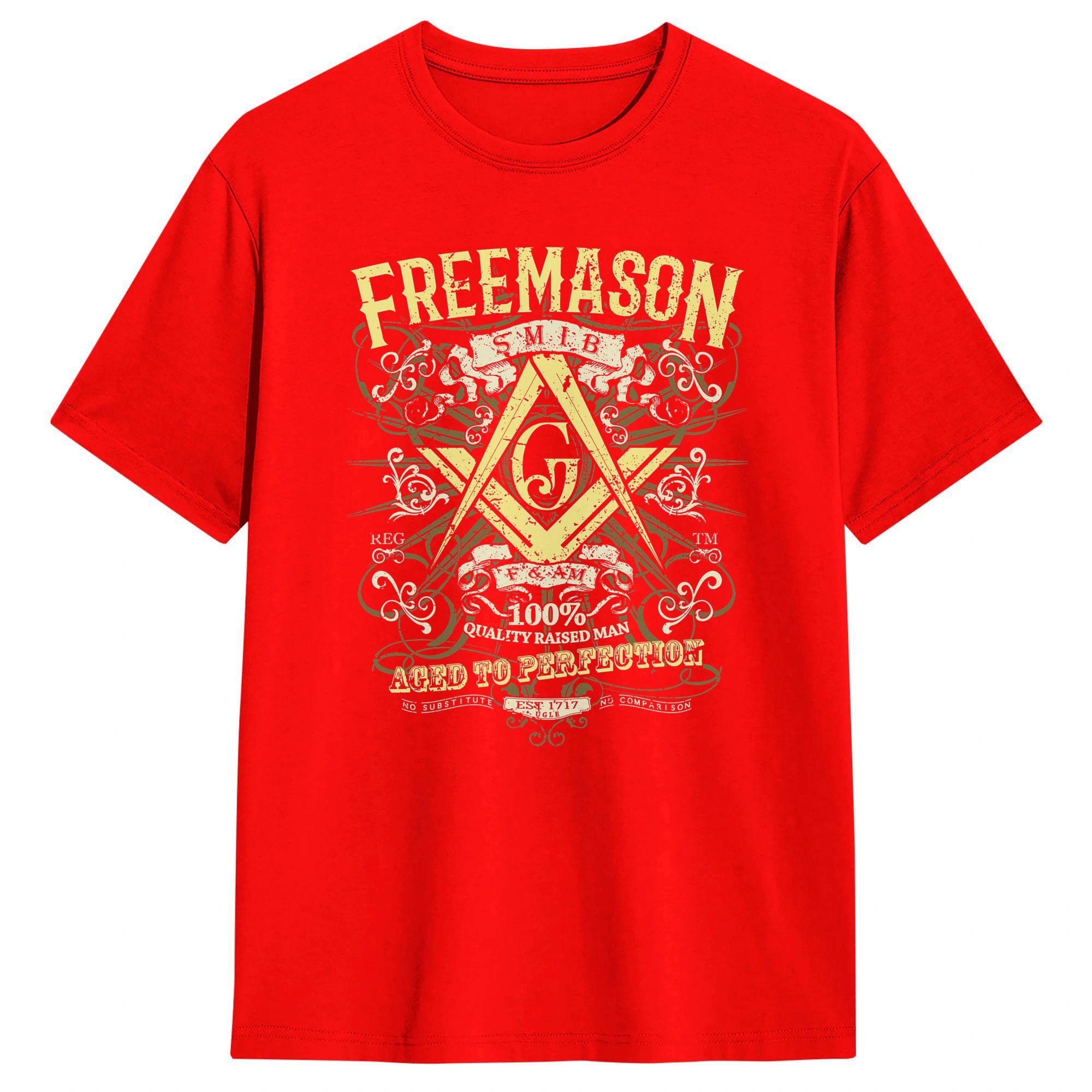 Unisex Masonic Mason Freemasonry T Shirts Cotton Tees Beach Vintage Short Sleeve T Shirt O Neck Popular Print Tee Shirt S