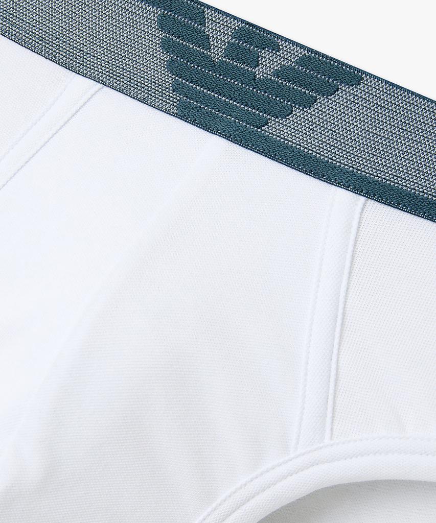 EMPORIO ARMANI UNDERWEAR Men'S Big Eagle Logo Banding Briefs_White 0816111028