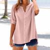 Women's Fashion Loose Casual Summer V-neck Short Sleeve T-shirt