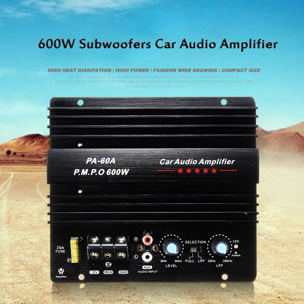 600W PA-60A Lautsprecher-Verstärkerplatine Verlustfreies Subwoofer-Bass-Modul Langlebiger Mono-Kanal 12V Hochleistungs Auto-Audio-Zubehör