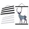 Sleek Teak Wood Hanging Scroll Wall Art Poster Hanger Magnetic Frame 21 51cm