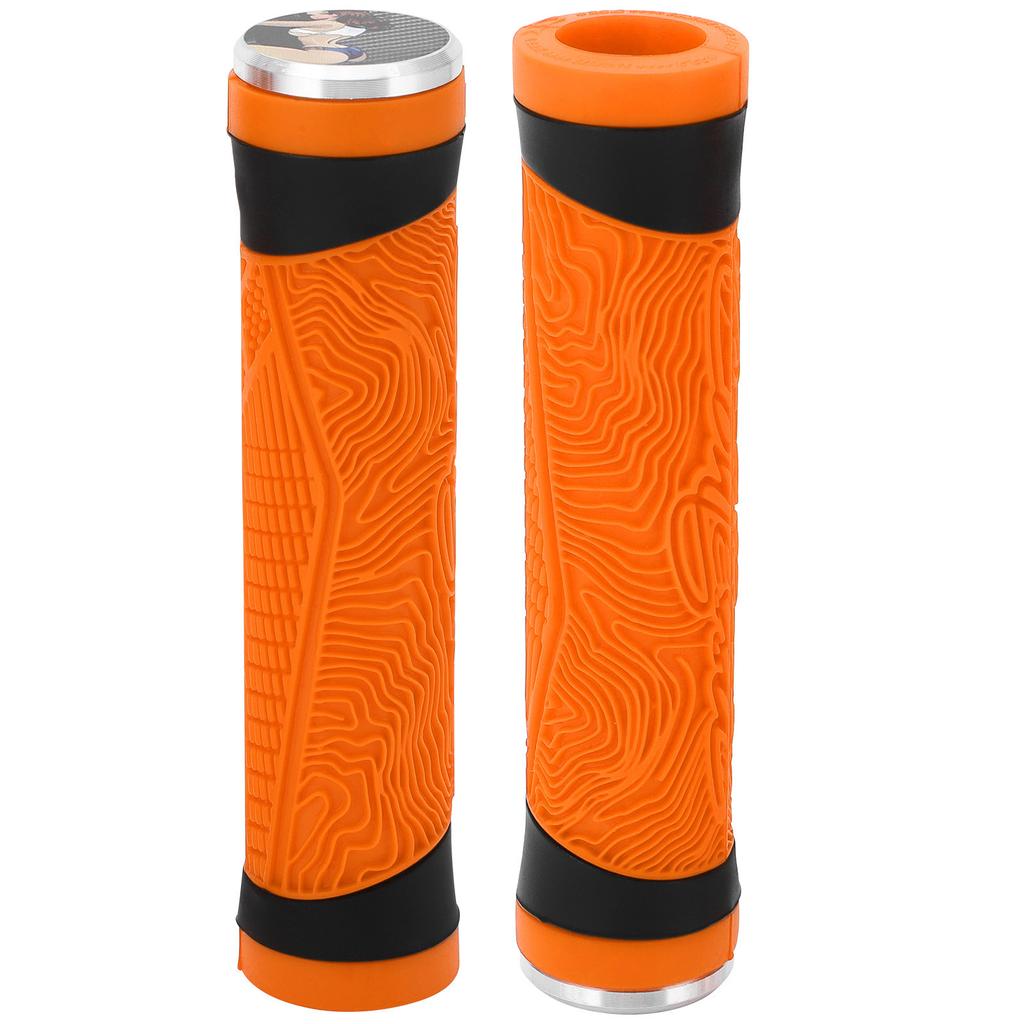 MTB Bike Handle Silicone Grips Flat Handlebar Bicycle Bar End Plugs Handle Cover GripsOrange