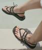 Halteallez Ribbon Double Strap Flip-Flop Sandals Ha2534