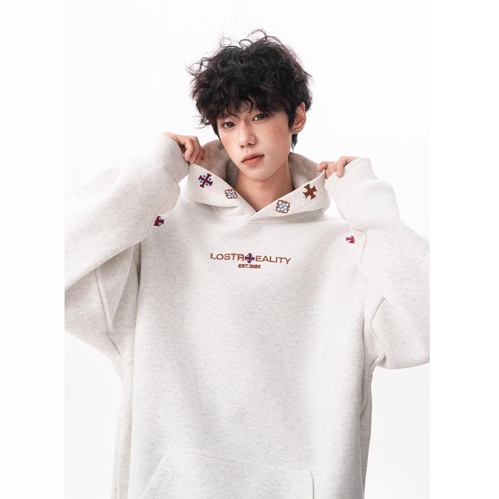 Ethnic Style Embroidered Hooded Sweatshirt for Men and Women, Autumn Design Long-sleeved Handsome Loose Hoodie