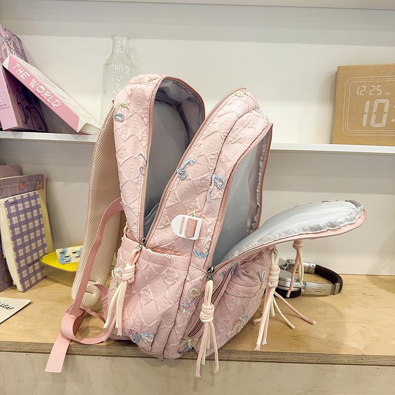 Student Schoolbag High Value Backpack Girl Large Capacity Fashion Versatile Bow Student Backpack