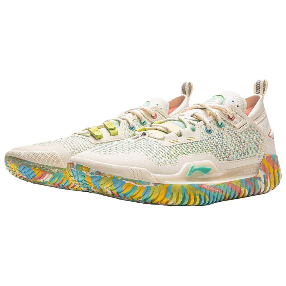Li Ning BadFive 3 Low Synthetic Leather, TPU Low top Basketball Shoes Unisex Beige ABFU005-72