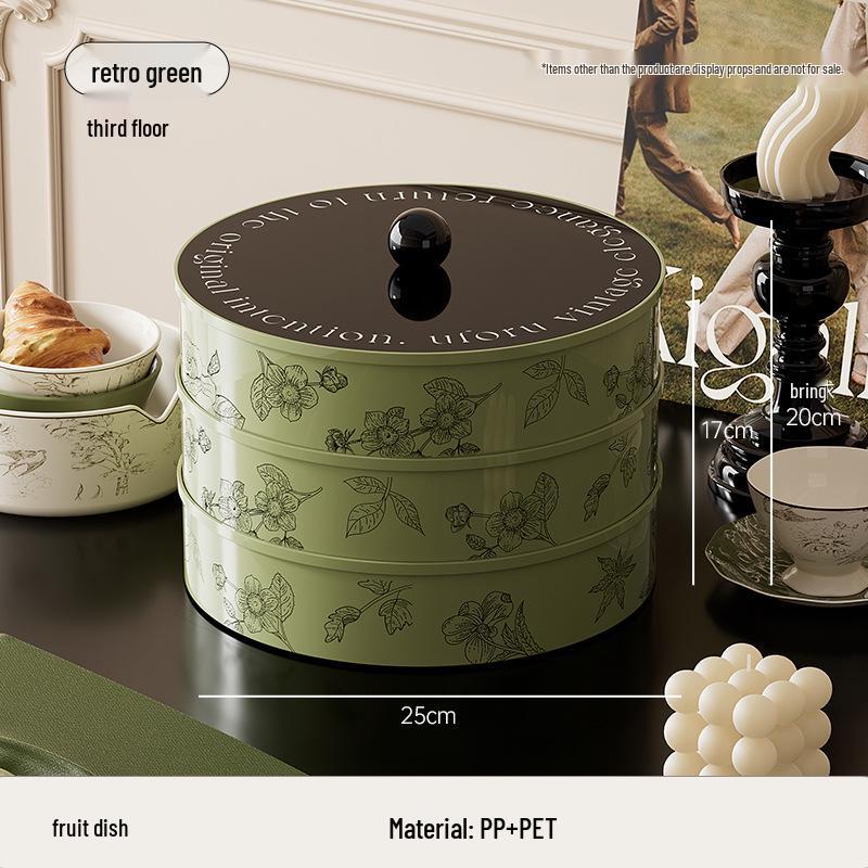 Retro Style Snack and Fruit Bowl - Large Capacity with Divided Sections for Home Decor