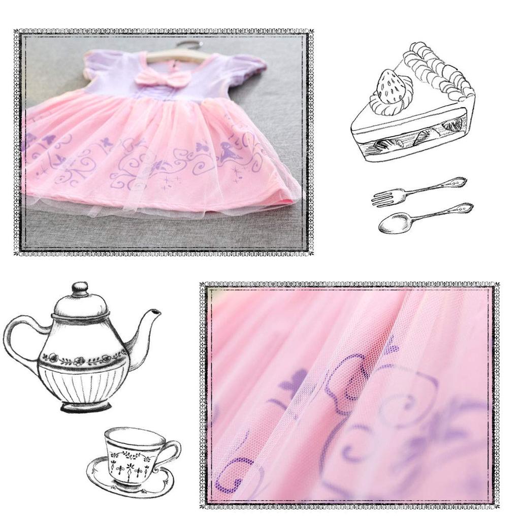 [monoii] [Girls' Snow Queen Rapunzel and Ariel Princess Dress with Headband, Halloween Costume, d762]