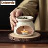 Naughty Cat Round Tea Warmer Holder Alcohol Burner Stove Kettle Stand Baked Milk Jar Carbon Furnace Chinese Tea Set Ornaments