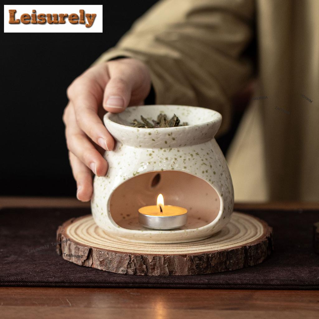 Naughty Cat Round Tea Warmer Holder Alcohol Burner Stove Kettle Stand Baked Milk Jar Carbon Furnace Chinese Tea Set Ornaments