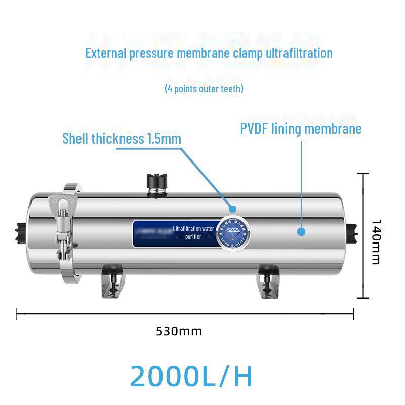 Stainless Steel Whole House Ultrafiltration Water Purifier for Tap, Well, and Outdoor Use