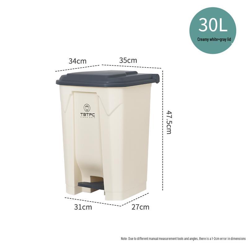 Large Foot-Pedal Trash Can with Lid for Commercial, Office, Outdoor, and Household Use