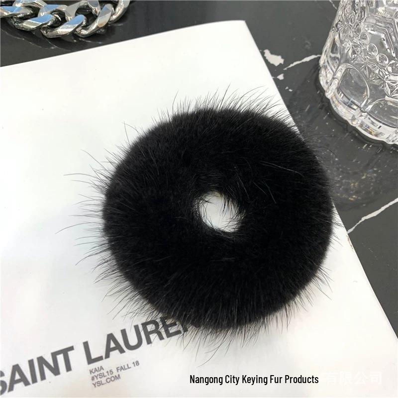 Korean Mink Fur Hair Tie: Cute & Plush High-End Hair Accessory for Women