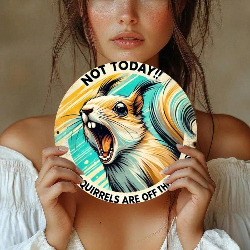 

Vintage Funny Squirrel Tin Metal Sign For Cafe Bar Home Wall Decor 20x20 разноцветный