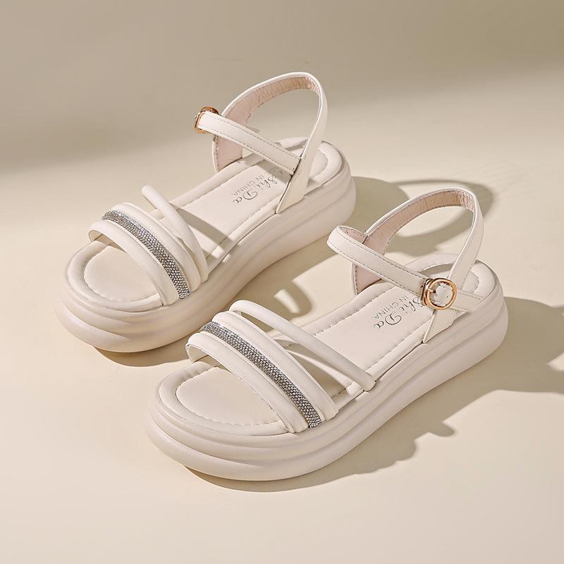 

Женские сандалии на платформе, новая летняя юбка, мягкая подошва, средний каблук, универсальные крутые шлепанцы 40