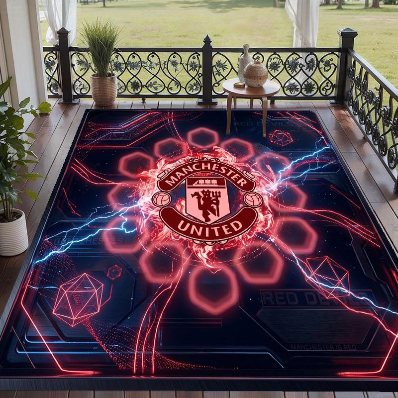 Soft Floor Carpet Manchester United Pattern Area Rug Decorative Mat For Home Room Decoration