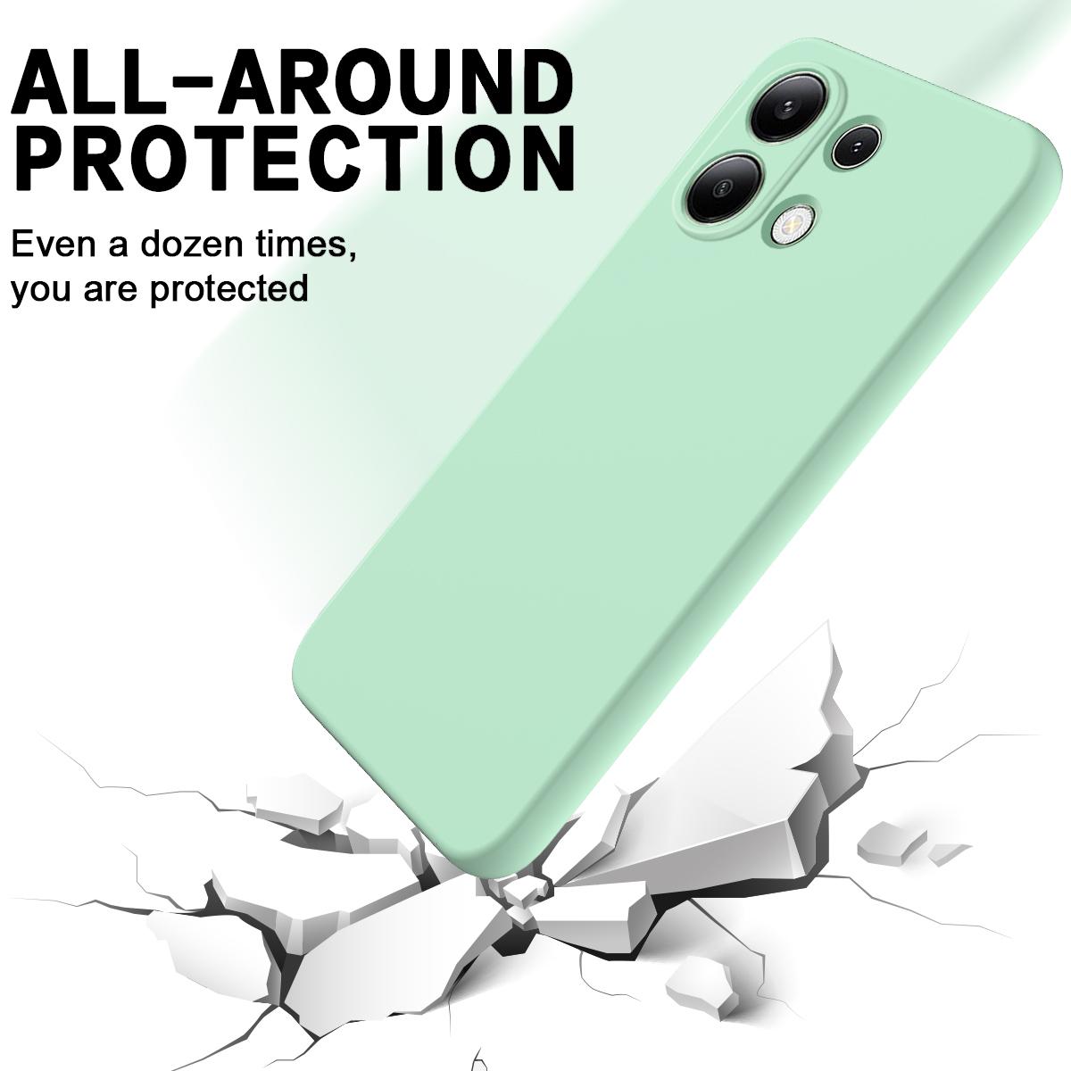 

For Xiaomi Redmi Note 13 4G Liquid Silicone Case Camera Protection Phone Cover Red