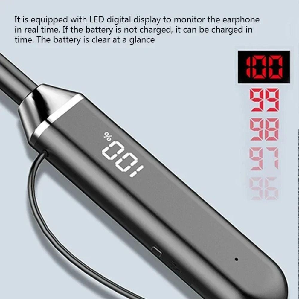 LED Digital Display Wireless Neckband Bluetooth Earphones High Sound Bluetooth Headset  Universal