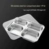 HANDUNYOU 316 Stainless Steel Divided Lunch Plate with PP Lid