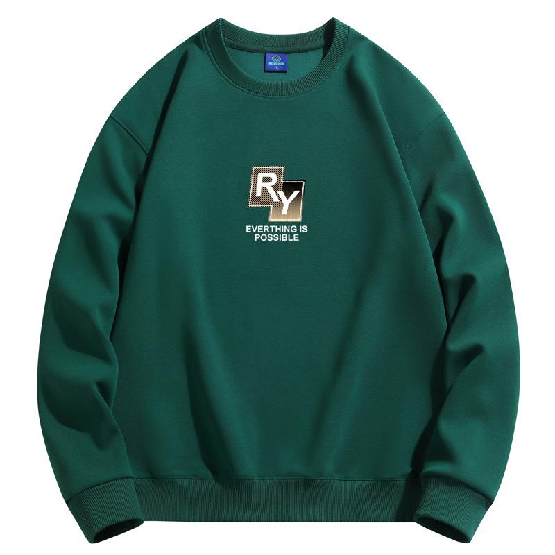 Мужская толстовка с круглым вырезом и узором RY, модная повседневная толстовка с длинным рукавом большого размера