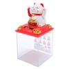 Solar Powered Waving Cat Good Luck Fortune Ornament   Welcoming Decor with Clear Cover