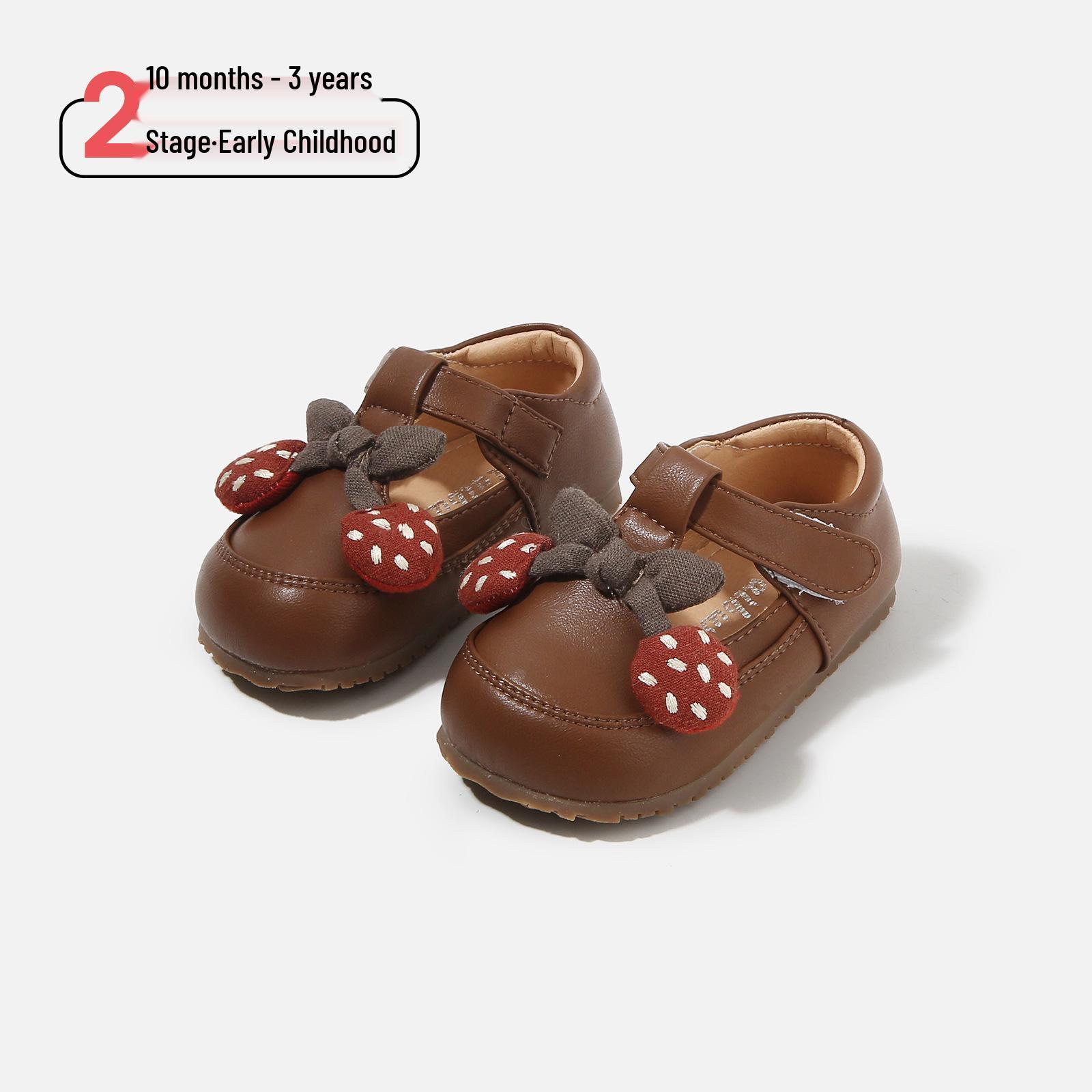 

Весна 2026 Дитячі Шкіряні Туфлі-Принцеси – Модні, З М якою Підошвою, Нековзкі, Корейський Стиль, Взуття для Малюків Size 20 / Length 14.5cm коричневий