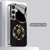 2D Dragon Black Gold Pattern Mobile Phone Case for Samsung S26 S25 S24 S23 S22 S21 S20 A56 A36 A16 - Glass Protective Cover