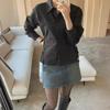 Spring 2024 Korean Loose-Fit Strap Long-Sleeve Shirt for Women - Trendy and Versatile
