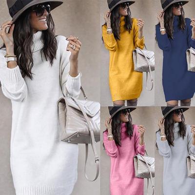 Damskie swetry dzianinowe z golfem średniej długości i długie - styl europejski i amerykański