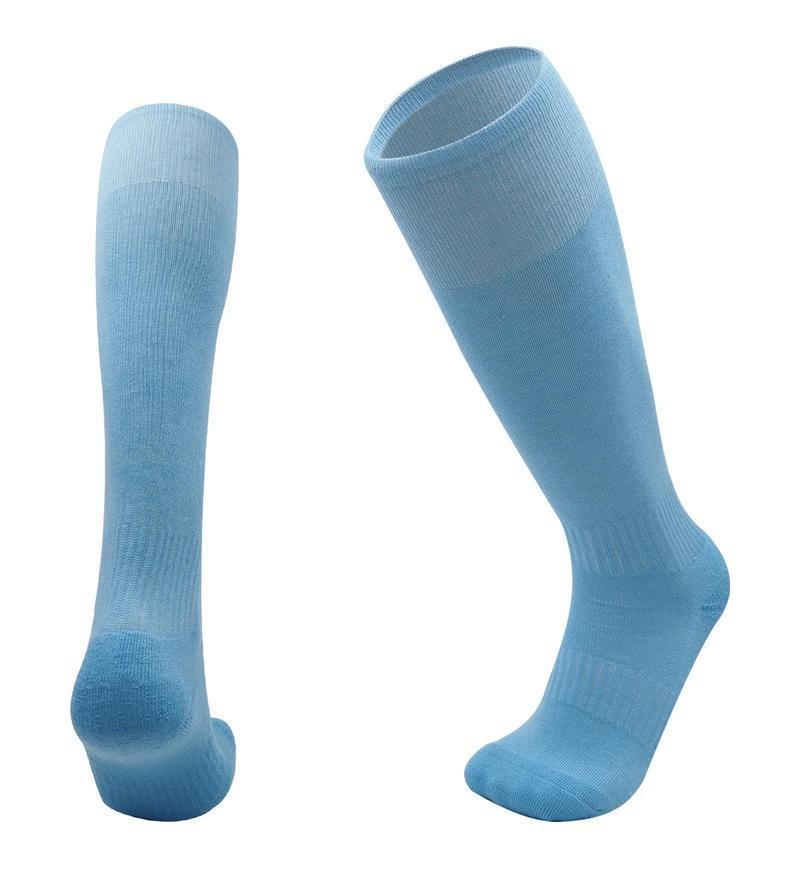 Long Tube Knee Football Socks Adult Solid Color Versatile Children S Football Socks Towel Bottom Sweat-Absorbing Non-Slip Wear-Resistant Shock Socks children небесно-голубой