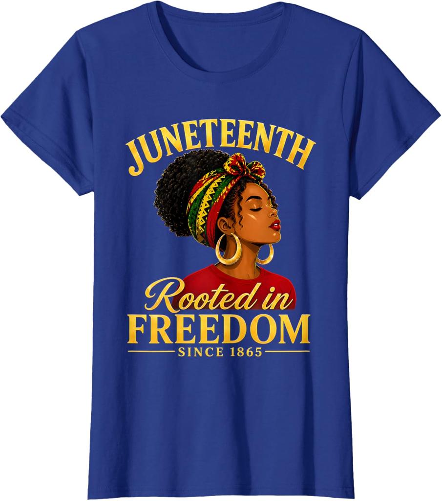 Juneteenth Rooted In Freedom Since 1865 Black Queen Tshirt Unisex Unisex Short Sleeve Celebration Tee 1865 Juneteenth Tshirt Gift