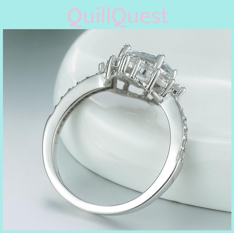 Luxurious Brass And White Steel Ring Stunning European Style Jewelry