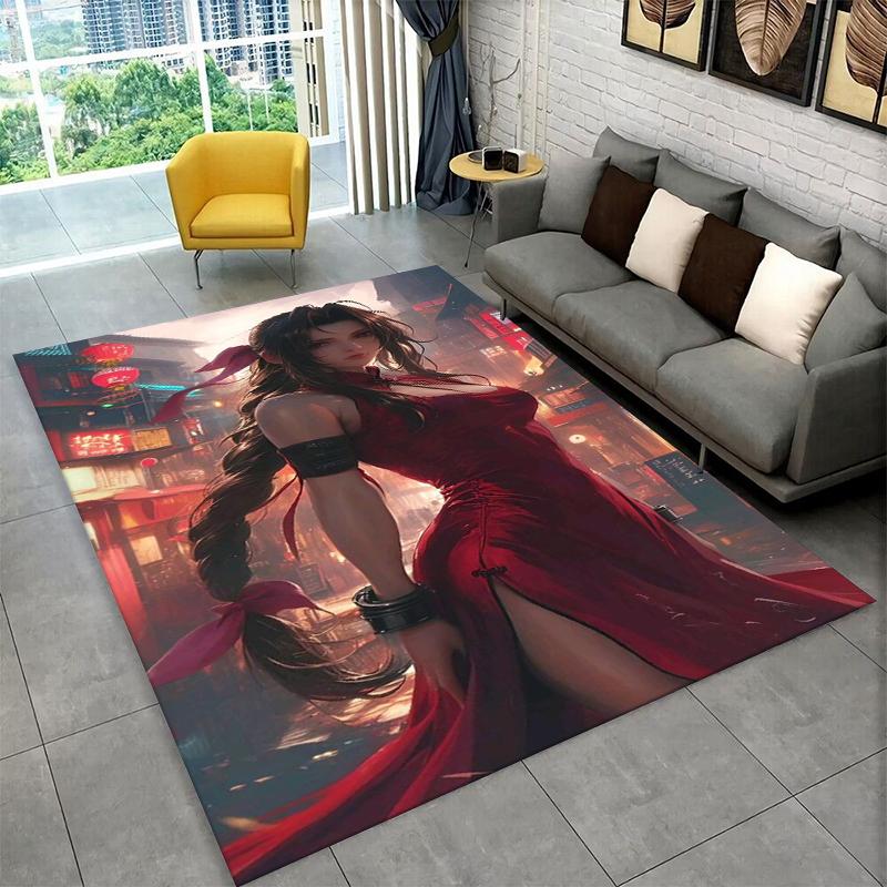 Cloud Tifa Final Fantasy Games Sephiroth Carpet Rug for Bedroom Living Room Sofa Playroom Doormat Home Decor,Area Rug Non-slip