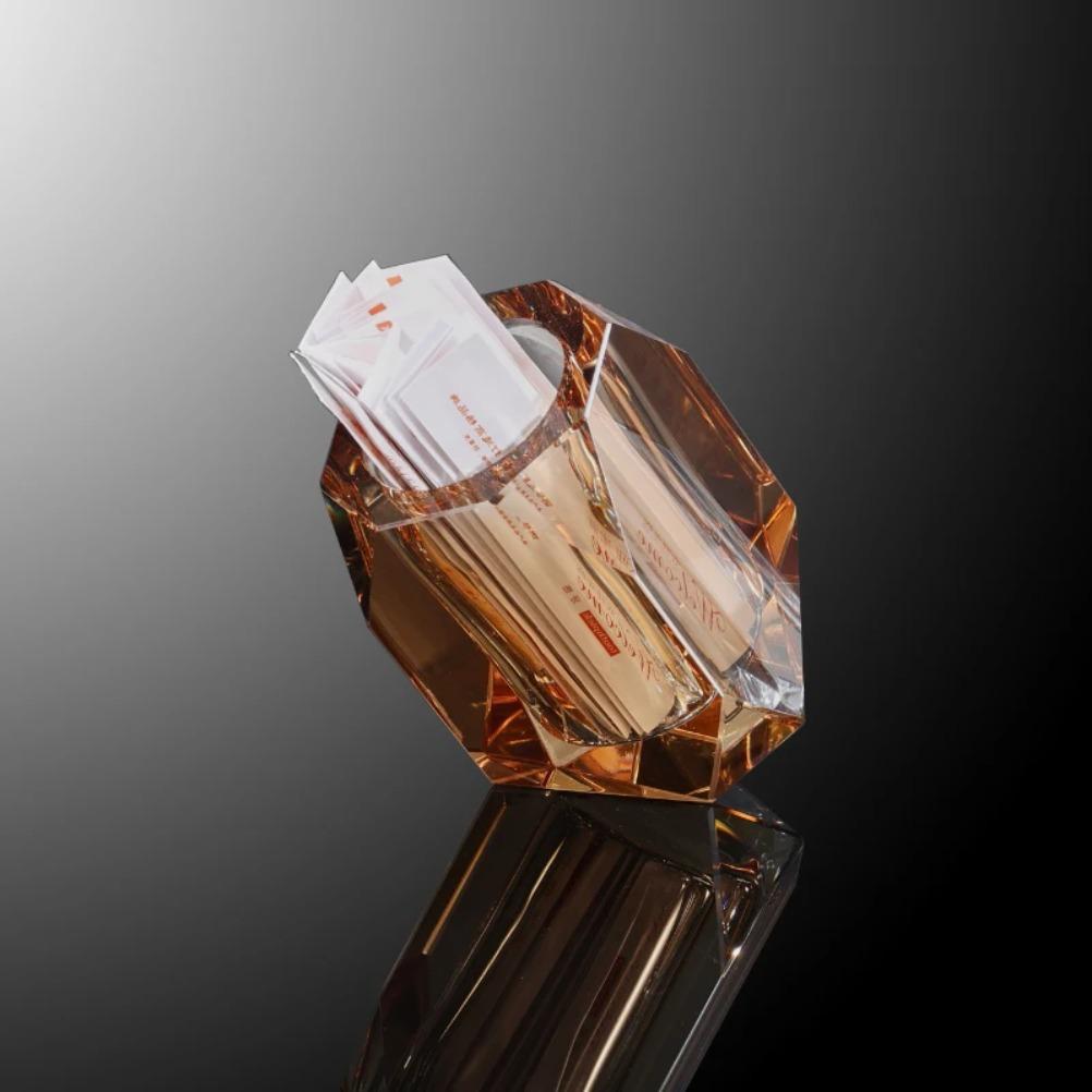 Minimalism Toothpick Dispenser Crystal Glass Toothpick Holder Clear Glass Cotton Swab Storage Jar Table Decoration & Accessories