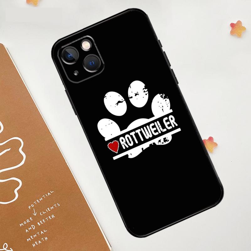 Cartoon Rottweiler Dog Case For Apple iPhone 15 16 14 13 12 11 Pro Max Mini XR 15 16 Plus 16e Protective Cover