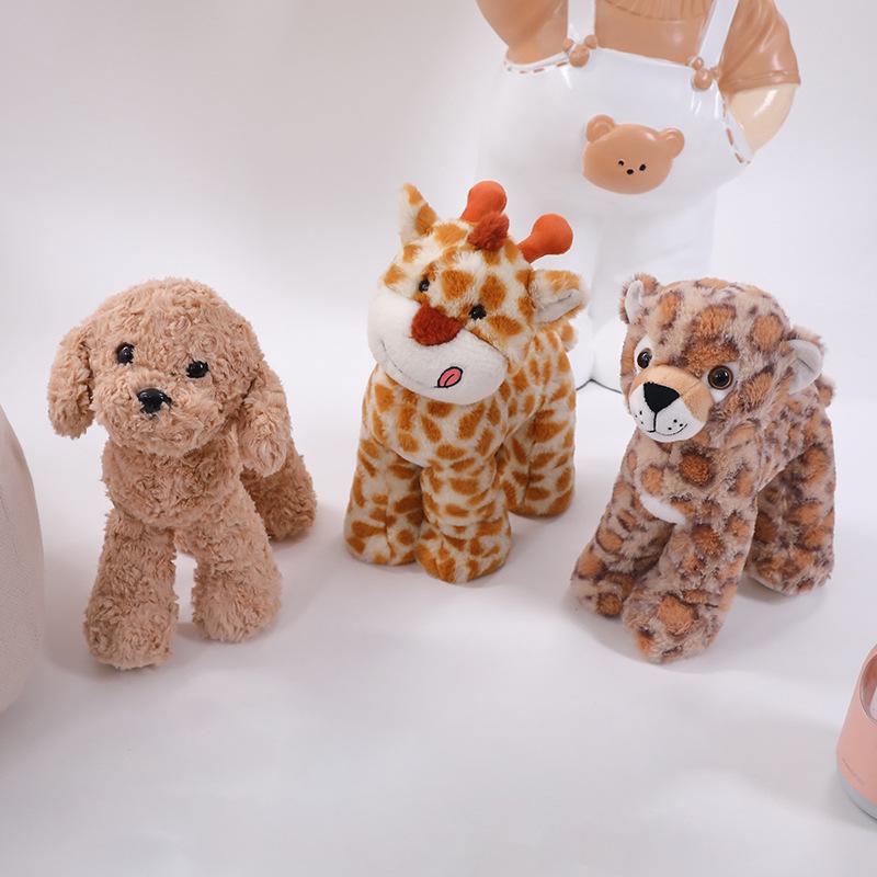 Forest Animal Plush Toys: Little Deer & Teddy Dog Figures for Kids