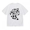 Women's Oversize T-Shirt Mens Womens Tees Top Monochrome Leopard Heart Pattern Cotton Tops Essential