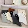 New Spring/autumn Mid-calf Socks Cute Comfortable Flocked Cat-themed Seamless Socks for Women