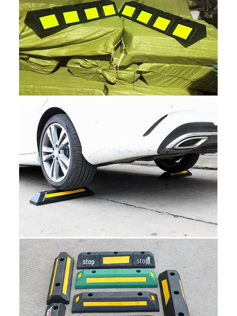 1m Durable Rubber-Plastic Parking Stopper – Anti-Collision Wheel Positioner