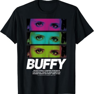 Buffy The Vampire Slayer Ikonický pohled Buffy Tričko s velkými hrudními panely