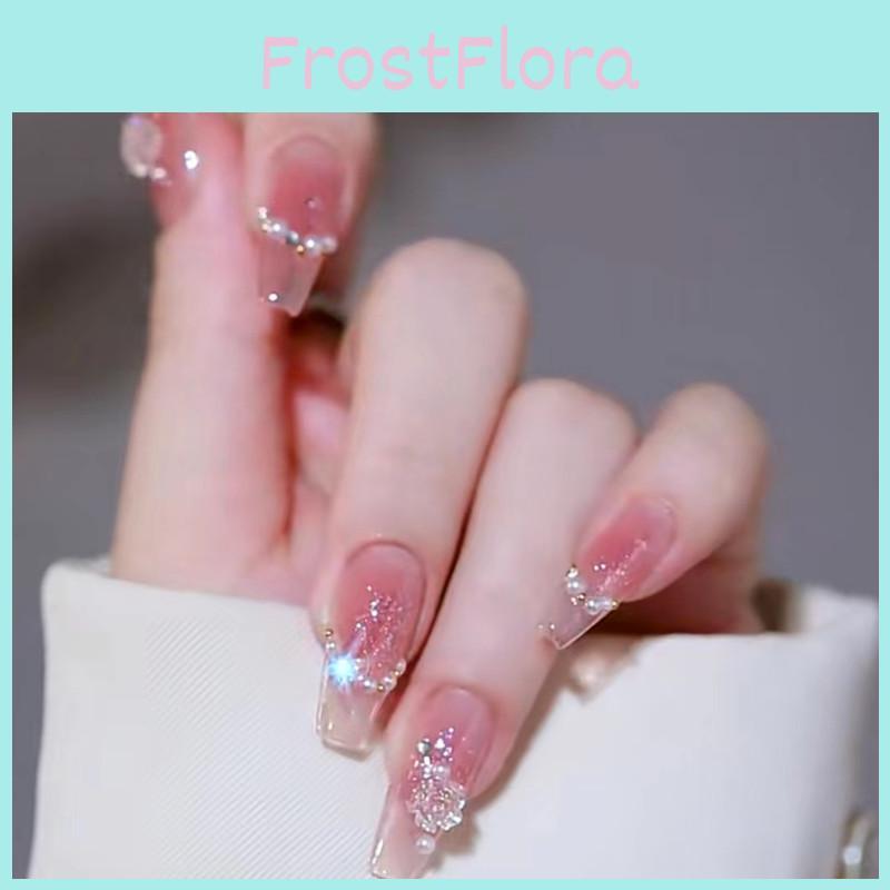 B461 Handgefertigtes Lichttherapie- tragbares Nagelstück Großhandel Bulk Vorgefertigtes Falsches Nagelstück enthüllt schöne Hände